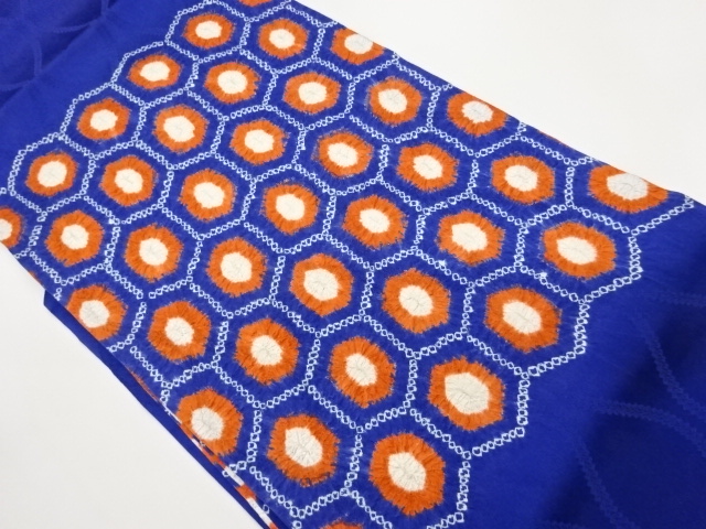 JAPANESE NAGOYA OBI / SHIBORI / KIKKO PATTERN